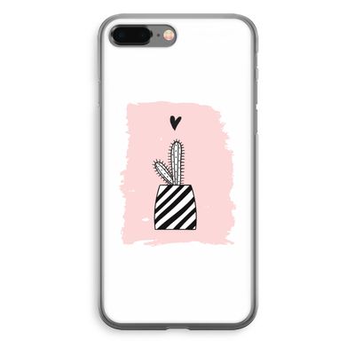 Zwart-wit cactus: iPhone 8 Plus Transparant Hoesje