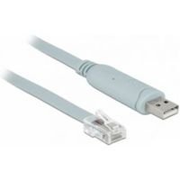 Delock 63308 Adapter USB 2.0 Type-A male > 1 x Serieel RS-232 RJ45 male 5,0 m grijs