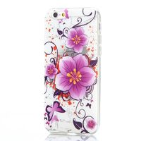 Paarse bloem en vlinder iPhone 6 TPU hoes - thumbnail