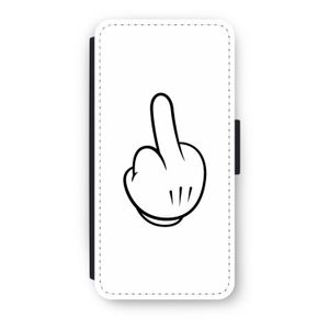 Middle finger white: iPhone 7 Flip Hoesje