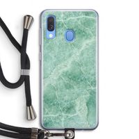 Groen marmer: Samsung Galaxy A40 Transparant Hoesje met koord