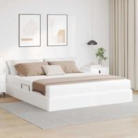 Opbergbed met matras met matras Wit 180 x 200 cm Nep Leer