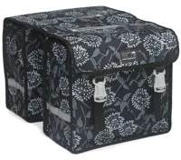Dubbele fietstas New Looxs Fiori Midi Double - Zarah zwart -25 ltr. Dubbele fietstas New Looxs Fiori Midi Double - Zarah zwart -25 ltr.