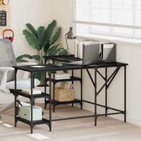 Bureau Zwart Eiken 139 x 139 x 75 cm Bewerkt hout