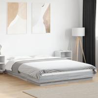 Bedframe bewerkt hout grijs sonoma eikenkleurig 140x190 cm