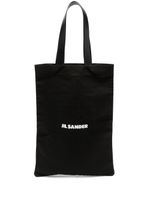 Jil Sander sac cabas en toile à logo imprimé - Noir