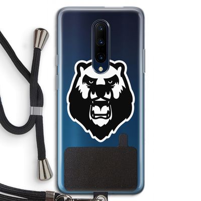 Angry Bear (white): OnePlus 7 Pro Transparant Hoesje met koord