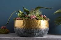 Handgemaakte decoratieve kom ORIENT 31cm goud met patina in klassiek gehamerd ontwerp - 41561