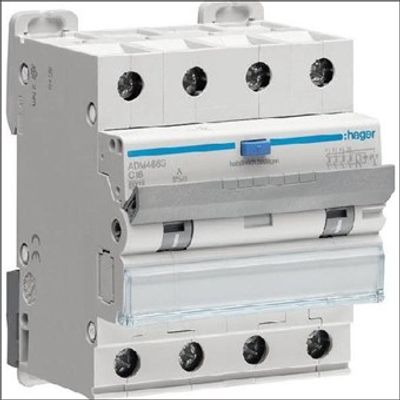 Hager HACO 3P+N 30/16A C ADM466G installatieautomaat met aardlekschakelaar 16A 30mA
