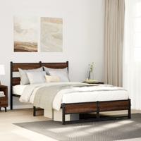 Bedframe zonder matras metaal bruin eikenkleurig 120x200 cm