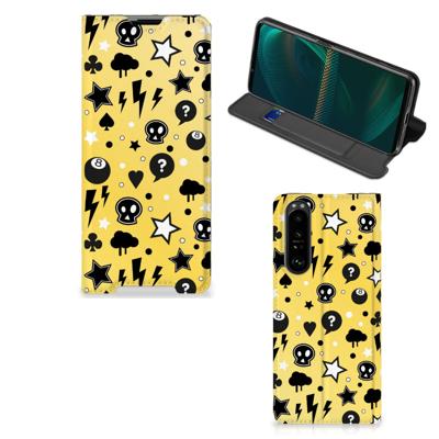 Mobiel BookCase Sony Xperia 5 III Punk Geel Mobiel BookCase Sony Xperia 5 III Punk Geel