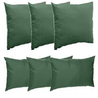 Bank/sier/tuin kussens voor binnen/buiten set 6x stuks groen 40 x 40 cm en 30 x 50 cm