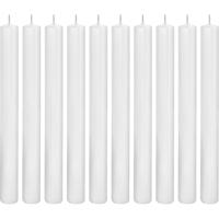 Dinerkaarsen wit - 10x - 25 cm - 14 branduren