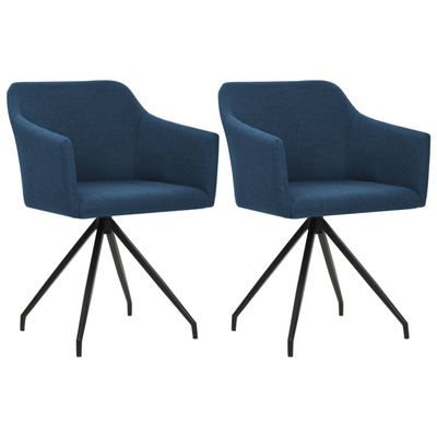 Vidaxl Eetkamerstoelen 2 St Draaibaar Stof Blauw Vidaxl Eetkamerstoelen 2 St Draaibaar Stof Blauw