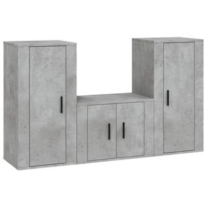 The Living Store TV-meubelset Betongrijs - 1x 57x34.5x40cm + 2x 40x34.5x80cm