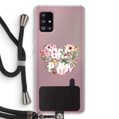 GRL PWR Flower: Samsung Galaxy A51 5G Transparant Hoesje met koord