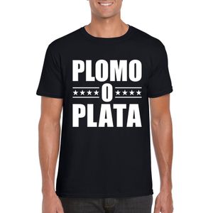 Zwart plomo o plata shirt voor heren