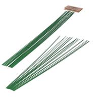 Binddraad/wikkeldraad - 40x st - groen - 400 mm x 1 mm - hobbydraad/bloemendraad