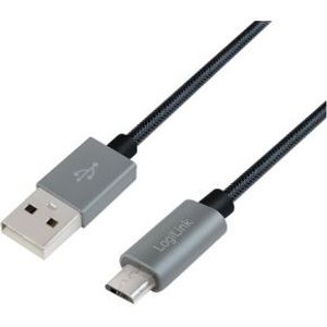LogiLink CU0132 USB-kabel 1 m USB A (m) to USB C (m) grijs
