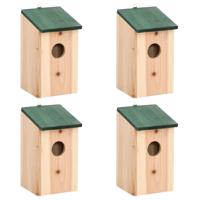 Vogelhuisjes 4 st 12x12x22 cm hout