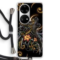 Huilende Wolf: Huawei P50 Pro Transparant Hoesje met koord
