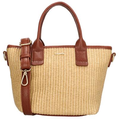 Charm London Rieten Handtas/Schoudertas S Cadorna Cognac