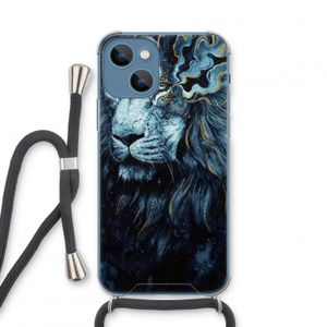 Darkness Lion: iPhone 13 mini Transparant Hoesje met koord