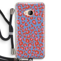 Leopard blue: HTC U Play Transparant Hoesje met koord
