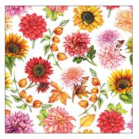 Ambiente Servetten bloemen thema - 20x stuks - 3 laags - 33 x 33 cm -Lente/Herfst