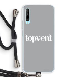 Topvent Grijs Wit: Huawei P Smart Pro Transparant Hoesje met koord