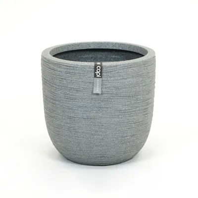 Pot ball rib d43h41cm grey speckl