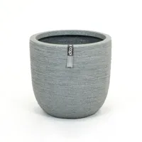 Pot ball rib d43h41cm grey speckl