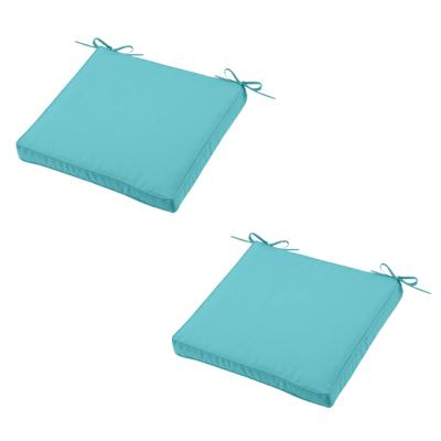 Stof Textile Tuin stoelkussen - 2x - turquoise blauw - 40 x 40 x 5 cm - voor buiten Stof Textile Tuin stoelkussen - 2x - turquoise blauw - 40 x 40 x 5 cm - voor buiten