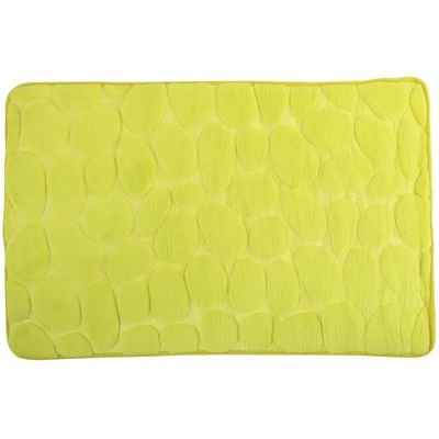 Badkamerkleedje/badmat tapijt - kiezel motief - vloermat - appelgroen - 50 x 80 cm - laagpolig