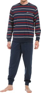 Robson pyjama met boorden blauw