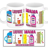 Cadeau mok Moederdag - Liefste mama - schoonmaken - grappig   -