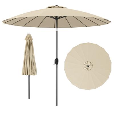 Zonnescherm 258 cm Tuinparasol met een Slinger om te Openen/Sluiten Dubbelzijdig Kantelbaar tot 35° Beige