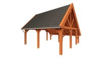 Kapschuur de Hofstee XXL 655x720 cm- Kapschuurdak- Onbehandeld lariks Douglas hout- Trendhout