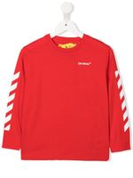 Off-White Kids sweat en coton à logo imprimé - Rouge