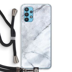 Witte marmer: Samsung Galaxy A32 4G Transparant Hoesje met koord
