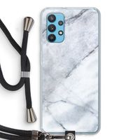 Witte marmer: Samsung Galaxy A32 4G Transparant Hoesje met koord