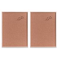 Zeller Prikbord XXL - 2x stuks - 60x80 cm - kurk - memobord voor thuis of kantoor