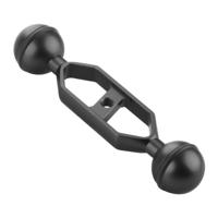 PULUZ 5 0 inch 12.7 cm aluminiumlegering Dual Balls arm voor onderwater toorts/video licht (zwart)