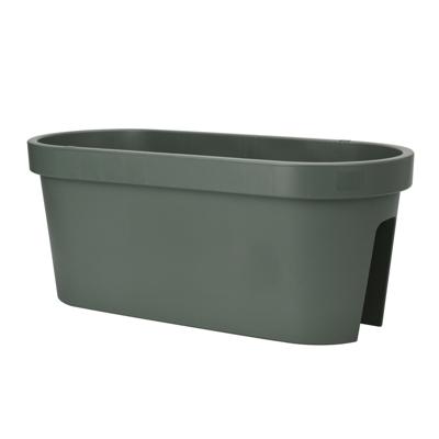 Balkon plantenpot/bloempot - groen - 60 x 25 cm - ovaal - kunststof