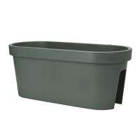 Balkon plantenpot/bloempot - groen - 60 x 25 cm - ovaal - kunststof