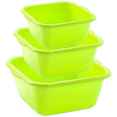 Plasticforte afwas teiltjes set - 3x stuks - kunststof - groen - in 3 formaten - 15 - 20 - 25 Liter Plasticforte afwas teiltjes set - 3x stuks - kunststof - groen - in 3 formaten - 15 - 20 - 25 Liter
