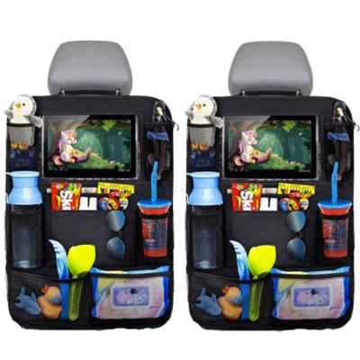 Xtrobb Autostoel organizer - 2x - zwart - voor kinderen - tablet/telefoon vak - 61 x 41 cm