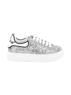 Philipp Plein Junior baskets à empiècements contrastants - Gris