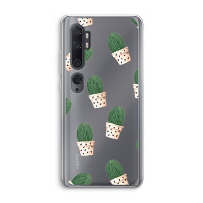 Cactusprint roze: Xiaomi Mi Note 10 Transparant Hoesje
