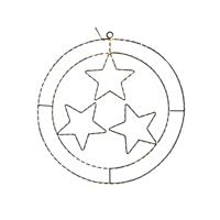 LED Kersthanger ring sterren zwart 50cm
